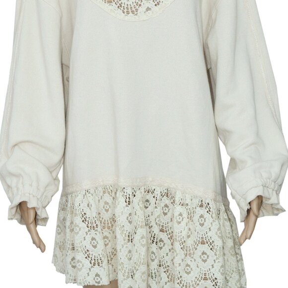Free People Belle Sweatshirt Tea Crew Neck Oversized Pullover Dress XL - Picture 6 of 6